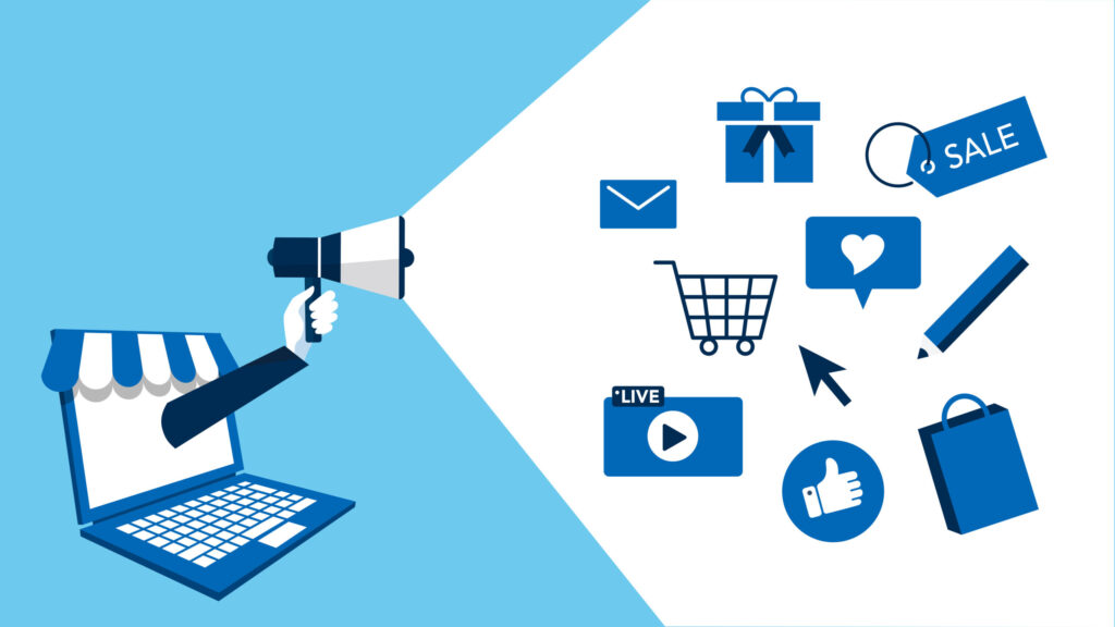 オンラインショップ、広告のコンセプトイラスト